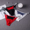 1PC Men Underwear Briefs Minimalist T-shaped Pants Low Waist Pouch Panties Breathable Thin Underpants under wear for men.