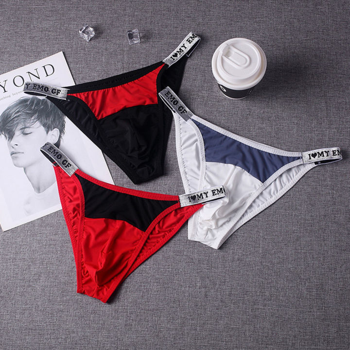 1PC Men Underwear Briefs Minimalist T-shaped Pants Low Waist Pouch Panties Breathable Thin Underpants under wear for men