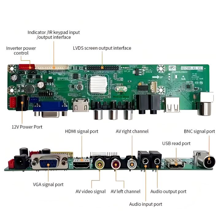 HDV-56R%20AS%20V2.1%20Universal%20LCD%20LED%20TV%20Controller%20Driver%20Board%20Jumper%20Selection%20DC%2012V%20Master%20TV%20Receiver%20Board%20HDV56U-AS%20TV/PC/VGA/HDMI/USB%20+%207%20Key%20IR%20Receiver%20Board%20replace%20T.V56%20DS-V59%20-%20Image%204