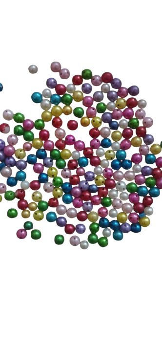 pack of 30 multicolor half cut pearl with double holes for diy jewelry or clothes