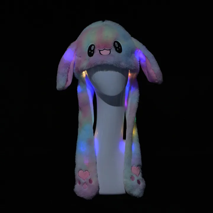 Glowing%20Rabbit%20Hats%20Children%20Plush%20Hat%20After%20Pressing%20The%20Paw%20The%20Ear%20Can%20Move%20Hair%20Band%20Decoration%20Prop%20Cosplay%20Adult%20Cute%20Hat%20-%20Image%203