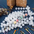 10Strips 60Pots Empty Paint Strips Mini Paint Cup Box Pod Art Crafts Plastic Storage Container Pigment Container Drawing Supplie.
