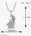 1 Set - morir Brass Silver Plated Shivling Shivlingam with Snake Pendant Locket Temple Religious Jewellery For Men & Women. 