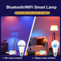 Tuya E27 Led Lamp App Control Bluetooth /WiFi Led Light Bulbs 15W RGB CW WW Smart Bulb Works With  Alexa  Assistant. 
