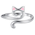 Adjustable Size Yarn Ring Cat Ears Crochet Ring Beginner Knitting Crocheting Loop Thread Wrapped Rings Tension Regulator Tool. 