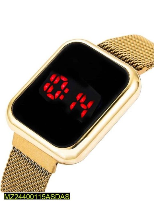 LED display digital watch with megnatic straps