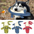 Pet Chew Toys Interactive Cartoon Animal Plush Alligator Shape Dog Sound Toy Gnawing Grinding Teeth Training Supplies. 