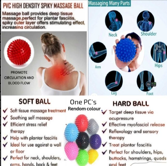 Exercise Balls Spike Massage Ball Soft/Hard One Piece Orthopedic Training Portable Physiotherapy Ball
