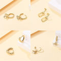 New in 925 Silver Color Gold Pearl Bee Irregularity Star Moon Earrings For Women 2024 Trending Fashion Jewelry Birthday Gifts.
