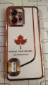 Xiaomi Redmi Note 12 4G Fashion Plating Soft Case Maple Leaf Pattern Square Frame Shockproof Phone Back Cover. 