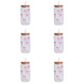 1/2/4/6Pcs Glass Cups with Bowknot Print, with Lid and Straw, Exquisite and High-End Bowknot Glass Cups, Suitable for Home Decoration, Daily Household Drinking Cups, Outdoor Picnic Cups, Party Cups, Breakfast Milk Cups, -Giving Items. 