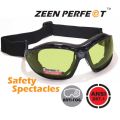 Motorcycle Sunglasses ZEEN PERFECT passes ANSI Z87.1 USA Standard, UV400 Protection with soft elastic strap. 