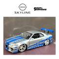 Nissan Skyline R34 Fast and Furious 1/24 Scale Diecast Model Car. 