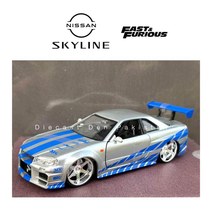 Nissan%20Skyline%20R34%20Fast%20and%20Furious%201/24%20Scale%20Diecast%20Model%20Car%20-%20Image%202