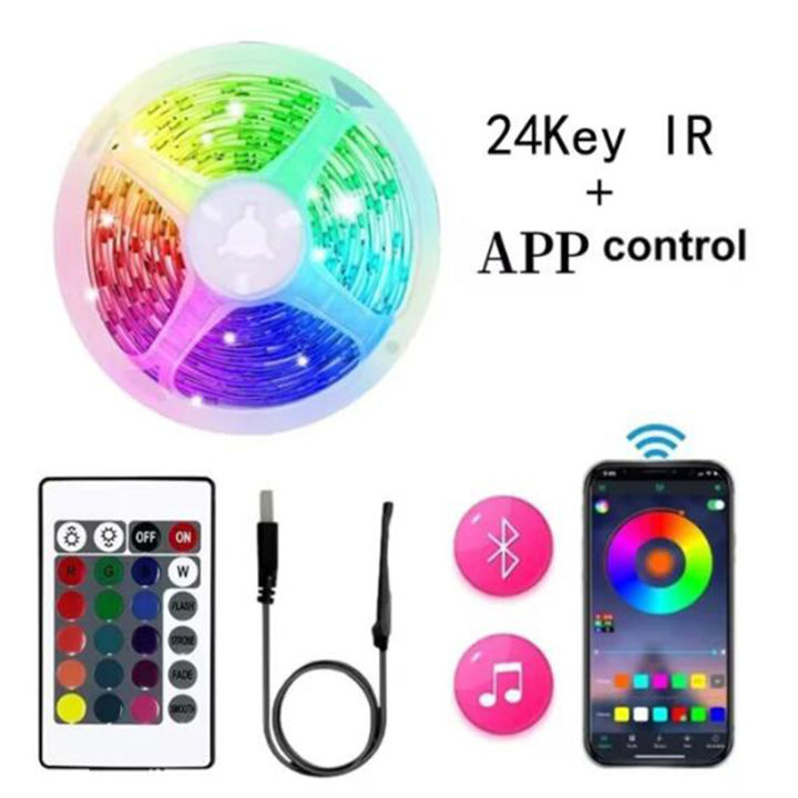 USB LED Strip Light 2835 RGB LED Lights 5V Bluetooth Flexible Ribbon ...