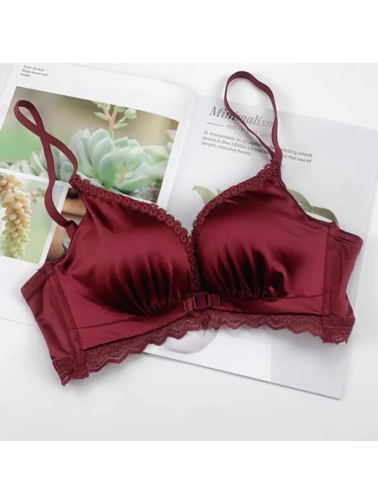 YUQI%20Front%20Closure%20Push%20Up%20Bra%20Set%20-%20Women's%20Small%20Bust%20Lace%20Underwire%20Lingerie%20%7C%20Pull%20Up%20Lift%20%20%20Thin%20Beauty%20Back%20Bralette%20-%20Image%205