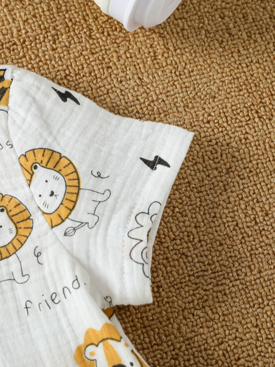 2025%20New%20Summer%20Cartoon%20Printed%20Short-sleeved%20T-shirt%20and%20Shorts,%20Versatile%20Two-piece%20Set%20for%20Baby%20Boys%20-%20Image%203