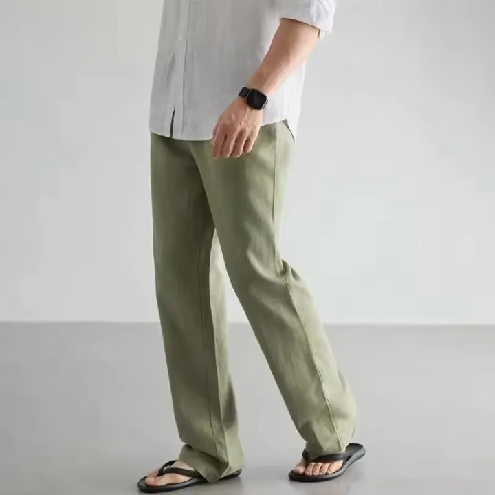 100%25%20Cotton%20Linen%20Men%20Running%20Pants%20Sportswear%20Jogging%20Sweatpants%20Thin%20Tracksuit%20Gym%20Fitness%20Trousers%20Training%20Sport%20Pants%20Men%20-%20Image%204