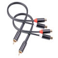 0.3m RCA Audio Speaker Y-Adapter Splitter Cable RCA 1 Male to 2 Female Stereo Audio Cable Gold Plated. 