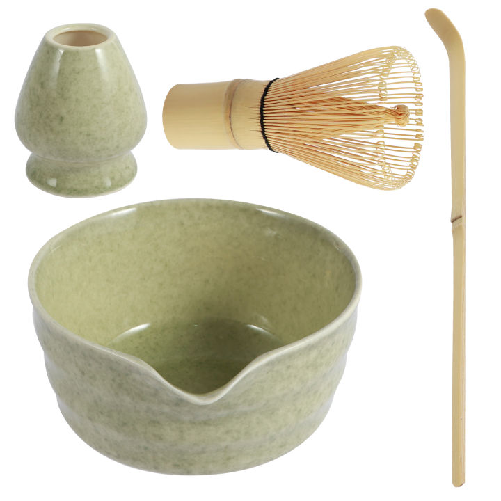 Matcha Making Kit Japanese Tea Set Scoop (Chashaku)Matcha (Chasen) Tea Set with Ceramic Bowl Bamboo Accessories for Tea Lovers