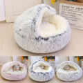 New Warm Dog Cat Bed Round Long Plush Cat's House Cave Pet Kitten Cushion Basket Sleepping Mat for Cats Small Dog Chihuahua Nest. 