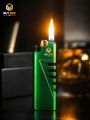 Premium Windproof Metal Gas Lighter Rechargeable Stylish Pocket Lighter for Men multi color. 