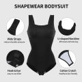 Women's Wide Strap Tummy Control Shapewear Bodysuit Comfortable Non-Slip Fitness Wear for Abdomen Toning Stylish Daily Wear Outf. 