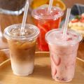 50PCS Disposable Plastic Cup with Lids Plastic Cup Coffee Milkshake Cold Drinks Outdoor Picnic Party Birthday Wedding Supplies.