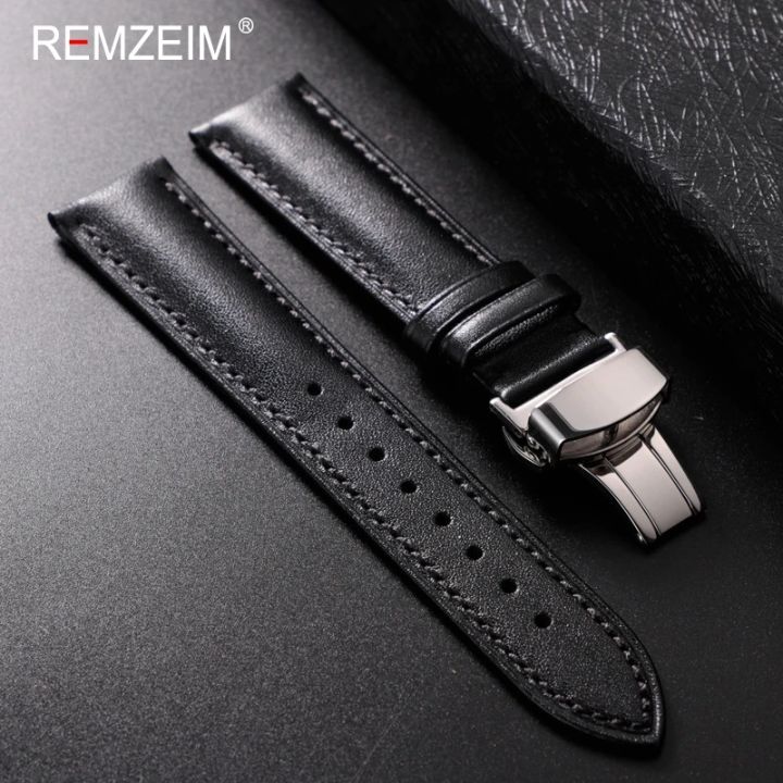 Leather%20Watchband%2018mm%2020mm%2022mm%20Men's%20and%20Women's%20Replacement%20Casual%20Strap%20With%20Automatic%20Butterfly%20Clasp%20Watch%20Strap%20-%20Image%202