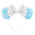 1pc Disney Headband Green Shimmering Fairy Wings Gold Bow Gemstone Embellishment Theme Park Role-playing Party Hair Accessories. 