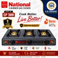 National 3 Burner Non Stick Gas Cooker / 2 burner Gas stove / Infrared Gas Stove 1 year warranty. 