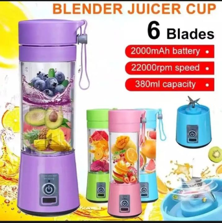 al Size Juicer Cup USB Rechargeable Mixer 380ml Food Grade Water Bottle