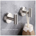 Stainless Steel Robe Hook Adhesive Wall Hook Towel Hook for Bathroom Kitchen Garage Heavy Duty Wall Mounted Kitchen Hardware.