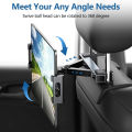 360° Universal Car Headrest Mount - Waterproof & Durable ABS Mobile/Tablet Holder for Backseat Entertainment.