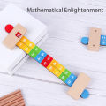Children Wooden Math Arithmetic Learning Toys Montessori Teaching Addition Ruler Educational Number Toys For Kids Teaching Aids. 