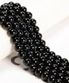 100pcs 6mm black glass beads. 