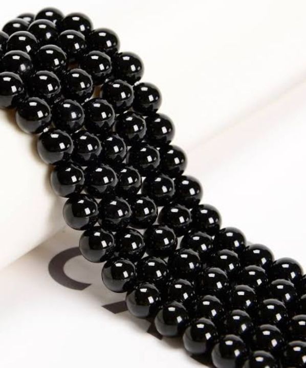 100pcs 6mm black glass beads