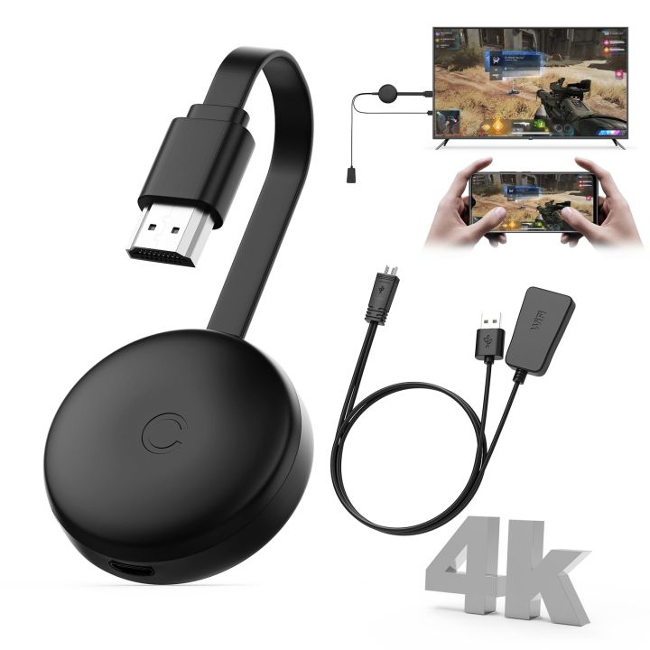4K Wireless HDMI Display Dongle, Screen Mirroring Extender for iOS/Android/PC to HDTV/Projector, Support AirPlay/Miracast/DLNA