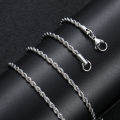 3MM Stainless Steel Twisted Rope Chain Necklaces For Men Women Hip Hop Titanium Steel Choker Fashion Party Jewelry. 