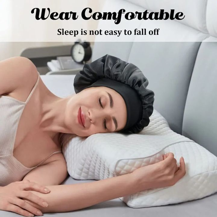 1/2/3pcs%20Newly%20Satin%20Night%20Hair%20Cap%20Women's%20Solid%20Sleeping%20Hat%20Sleep%20Care%20Bonnet%20Nightcap%20For%20Women%20Unisex%20Cap%20Shower%20Cap%20-%20Image%204