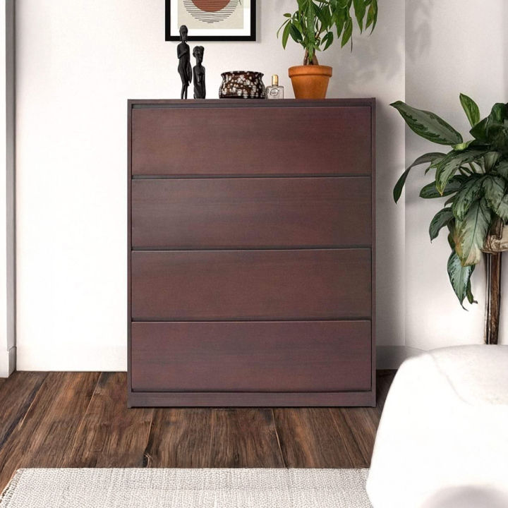 Caspian Engineered Wood 4 Tier Chest of Drawers for Home/Office | Multipurpose Storage Cabinet Wardrobe for Home or Office | 4 Drawer Filing Cabinet