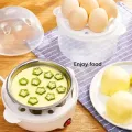 Multifunctional Electric Egg Cooker Steamer - Double Layer for Boil, Poach, Steam Eggs & Veggies, Compact Breakfast Appliance.