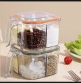 Spice Box for Kitchen – 4 Compartment Spice Storage Box with Spoons | Airtight Seasoning Container | Spice Boxes Organizer Set" By Rose And Lily Collection. 
