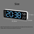 LED Digital Wall Clock Date Time Week Temperature Humidity Display Brightness Adjustable 2-Alarm Electronic Alarm Clock For Home. 