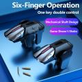 G21 Mobile Phone Game Trigger Gamepad Joystick 6-Finger Aim Shooting L1 R1 Key Button Game Fingertips For PUBG Game Controller.