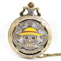Anime One Piece Pocket Watch Animation Peripherals Toys European American Vintage Bronze Fashion Children Birthday Gifts. 