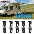 RV Awning Hooks Sturdy White/black Clothes Hook Racks Camping Awning Hooks Clips Hats Tent Light Hangers Universal 5/10pcs. 