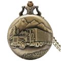 Vintage bronze classic car design Quartz pocket watch men's souvenir gift collection. 