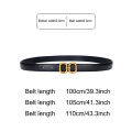 DINISITON New Women's Belt Classic Gold Pin Buckle Belt Fashion PU Leather Premium Feeling Pant Belts. 