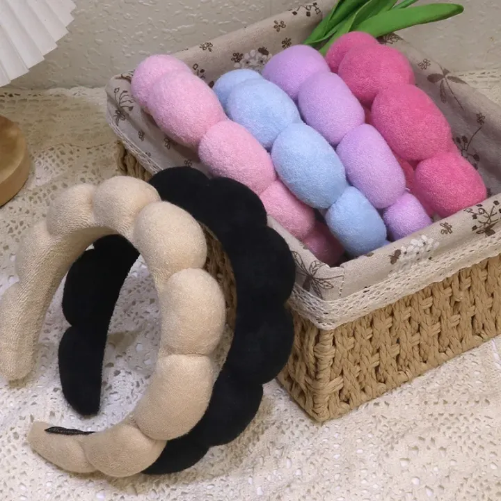 Fashion%20Microfiber%20Washing%20Wristbands%20Scrunchies%20Puffy%20Headband%20Spa%20Bubble%20Headband%20for%20Washing%20Face%20Makeup%20Shower%20Skincare%20-%20Image%203